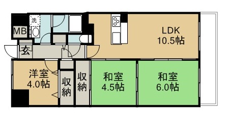 ファミリエール宮城野西館 602号室 間取り