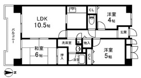 ファミリエール宮城野西館 1003号室 間取り