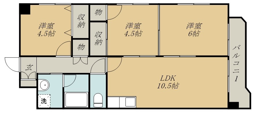 リエス榴岡公園 204号室 間取り