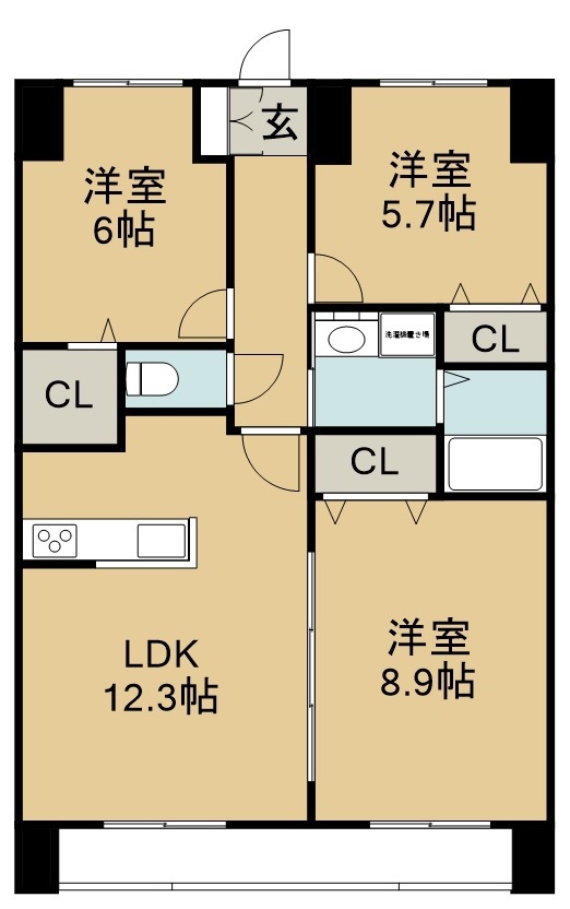 アークデュオ仙台苦竹 間取り図