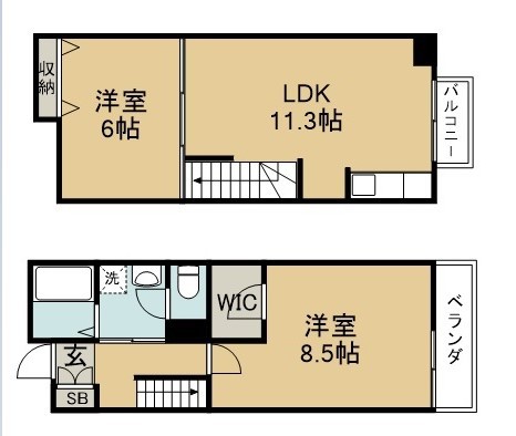 ディアス北仙台Ｂ 103号室 間取り