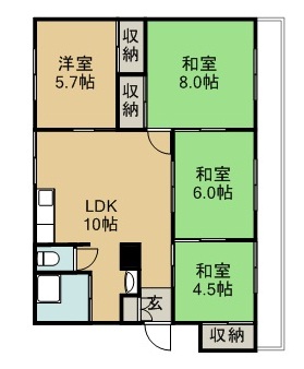 幸町コーポ 401号室 間取り