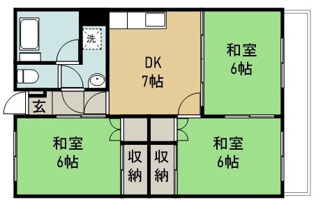 幸ハイツ 206号室 間取り