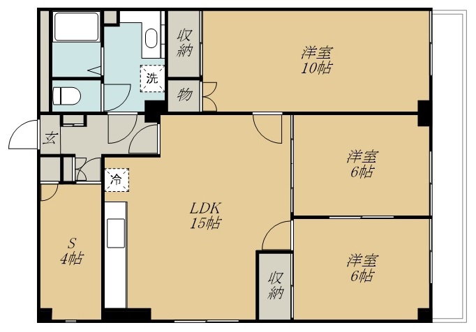 宝蔵院マンション 301号室 間取り