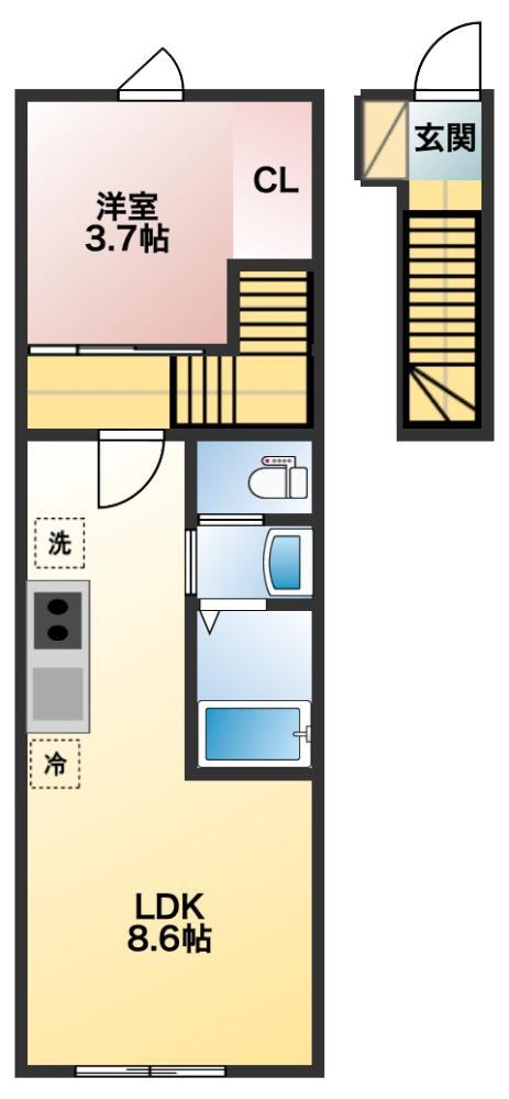 イニシアティブ小松島Ａ棟 間取り図