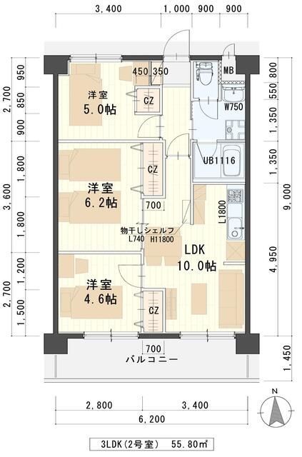 グレースＫ小田原 302号室 間取り