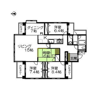 ロイヤルパレス上杉 301号室 間取り