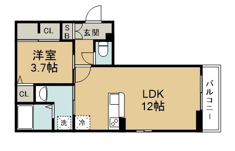 エスパース榴ヶ岡 103号室 間取り