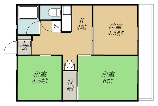 シティハイムグリーンユイＢ 203号室 間取り