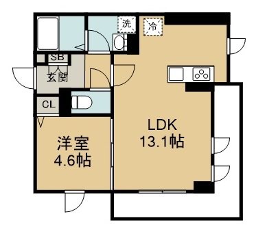 ＬＵＡＮＡ・ＡＩＲ・ＲＥＳＩＤＥＮＣＥ宮町 205号室 間取り