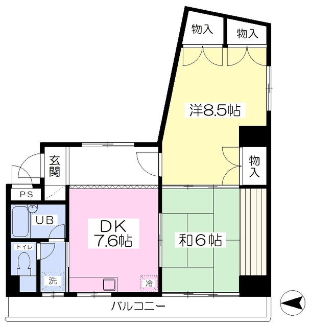 パル上杉 303号室 間取り