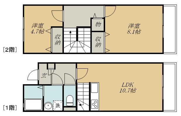 タウンハウス白萩 102号室 間取り