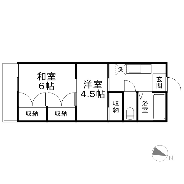 小松島２２５ハイツ 205号室 間取り