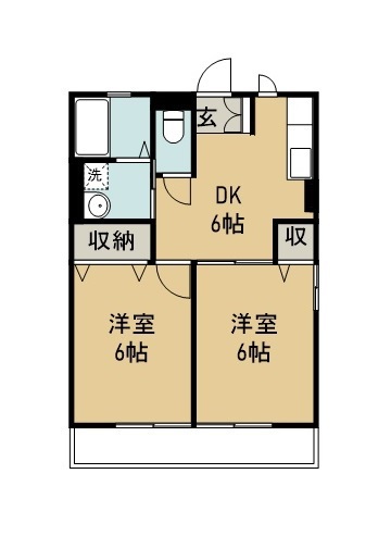 ファミール萌 201号室 間取り