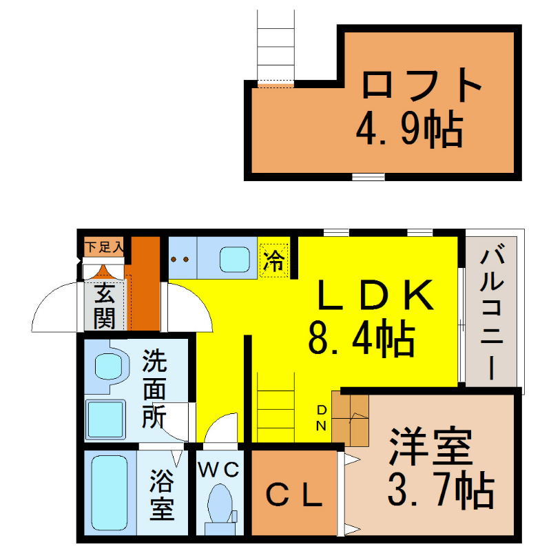 ＡｂｉｓｋｏII（アビスコツー） 間取り