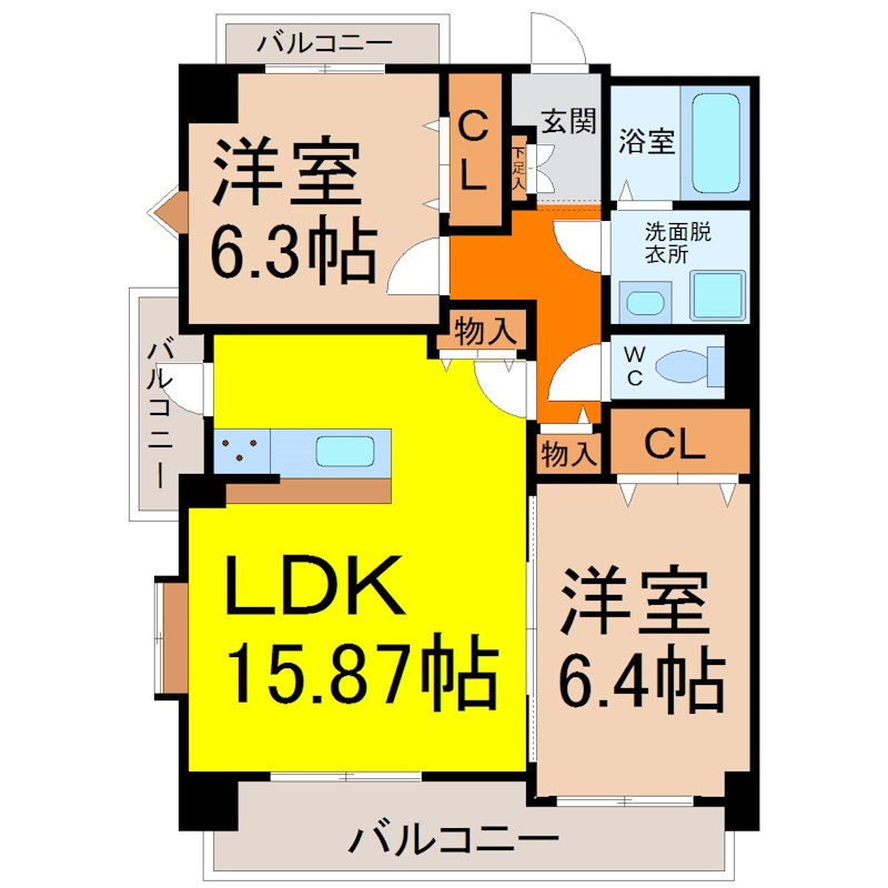 カーサ岩塚 間取り