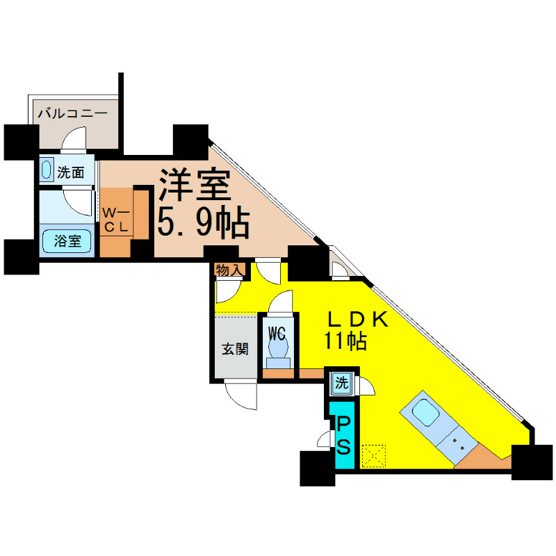ＳＫ　ＢＵＩＬＤＩＮＧ－５０１ 間取り