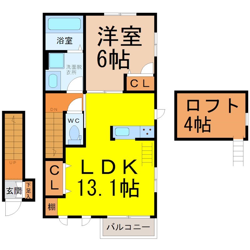 ベルソレイユ春岡　Ａ棟 間取り