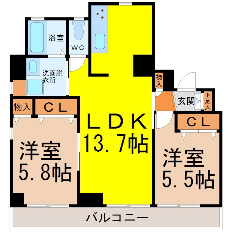 ｌｏｇｕｍｅｎｔゑびす（ロジュマンゑびす） 間取り