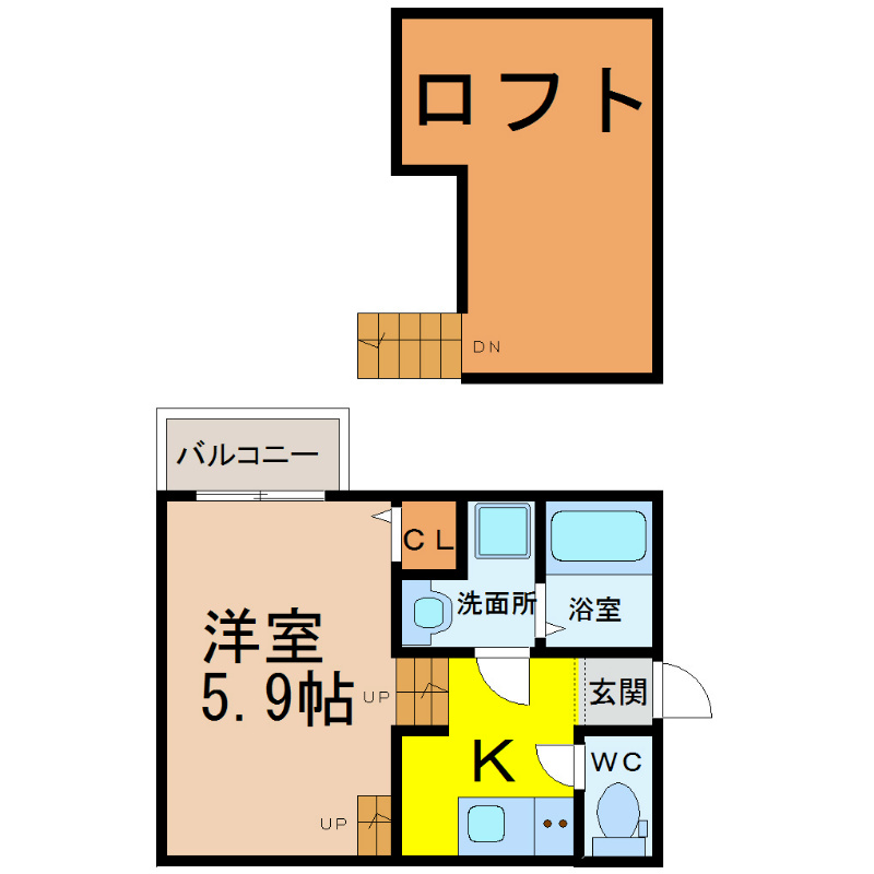Creo庄内通伍番館（クレオ庄内通伍番館） 間取り