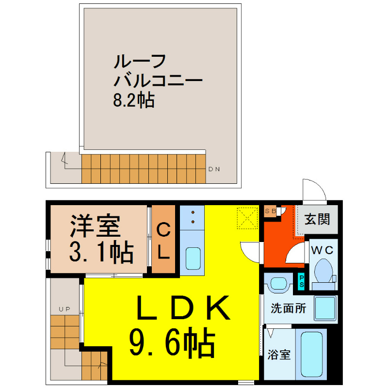 ｇｒａｎｄｔｉｃ　ａ　ｓｉｍｐｌｅ (グランティックアシンプル) 間取り