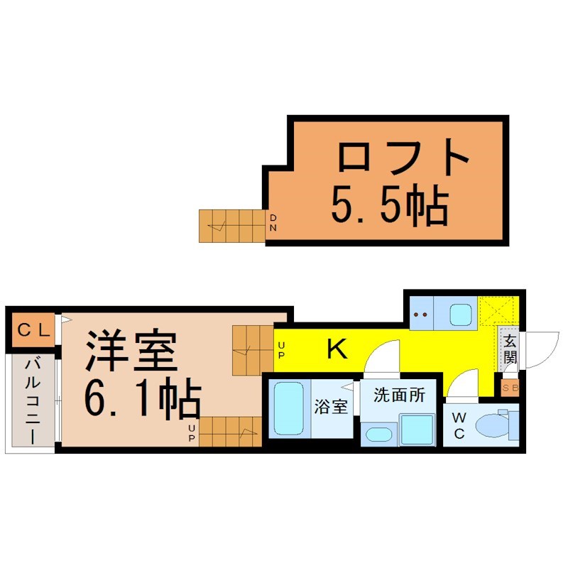 Felice Malva Takabata（フェリーチェマルヴァタカバタ） 間取り