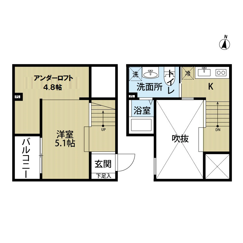 ＳＴＵＤＩＯ ＭＡＲＭＳ（スタジオマームス） 間取り