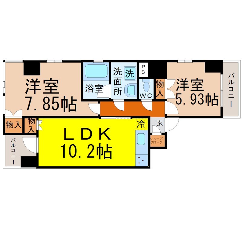  G next nagono（ジーネクストナゴノ） 間取り