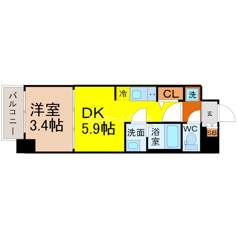 プレサンスジェネ新栄町駅前葵 間取り