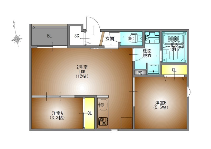 ＲＥＧＡＬＥＳＴ ＳＫＹ 志賀本通 間取り