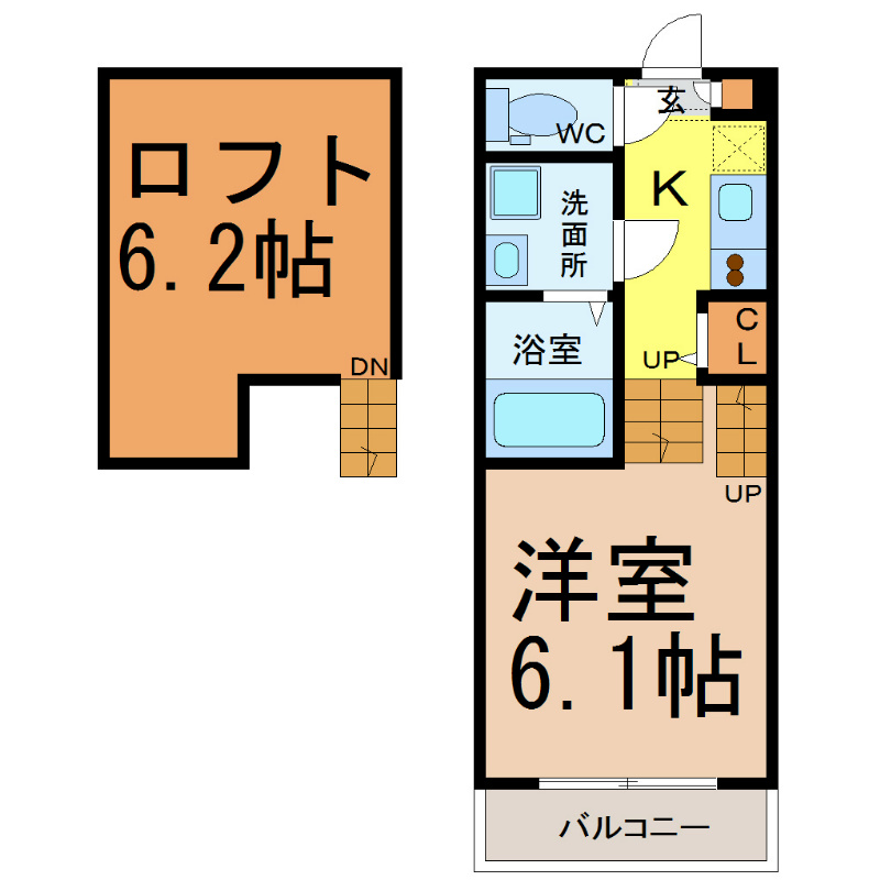 Ｋ　Ｆｌａｔ（ケーフラッツ） 間取り