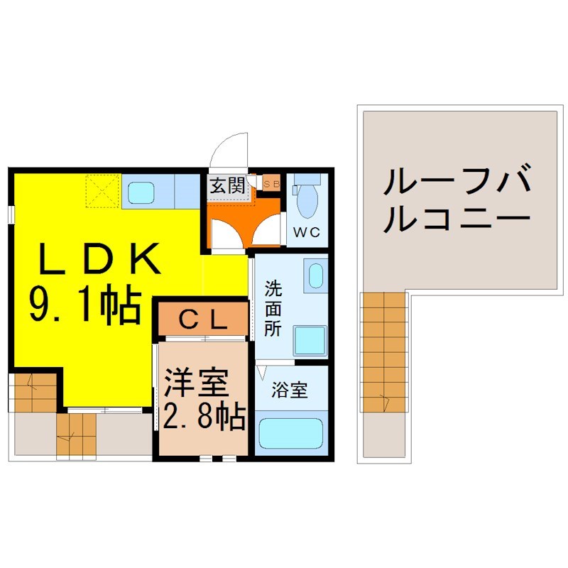 ＧｒａｎｄｔｉｃＬｕｃｅ志賀本通 間取り