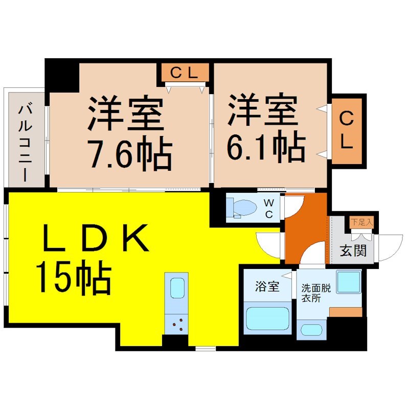 Ｇｒａｎｄ　Ｓｏｌｅｉｌ大須白川 間取り