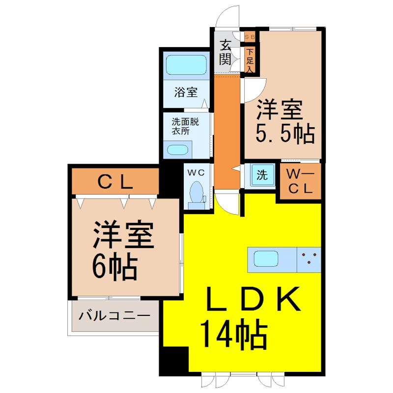 Ｌｅ　ｅ’ｃｌａｔ（ル・エクラ） 間取り