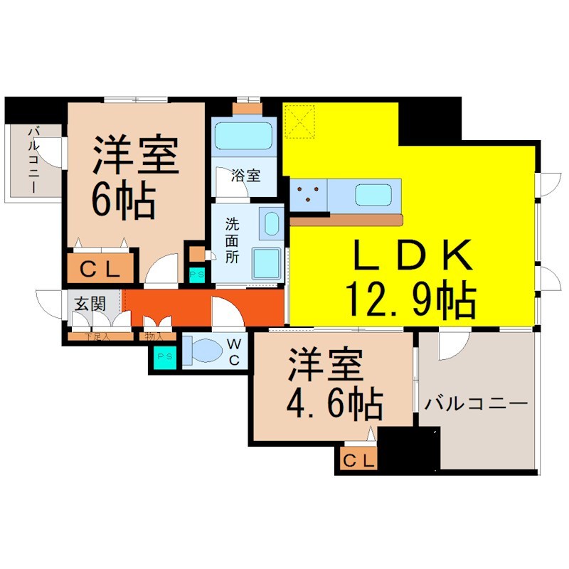 プレサンスロジェ鶴舞駅前 間取り