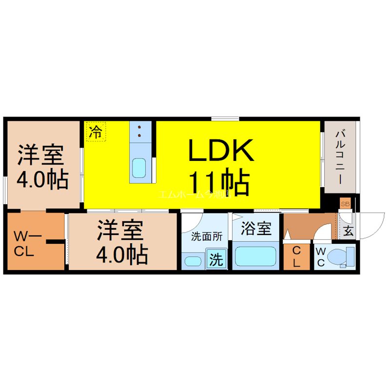 REGALEST廿軒家（ニジッケンヤ） 間取り
