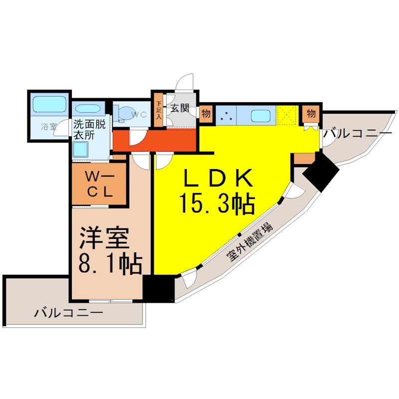 一条タワー金山 間取り