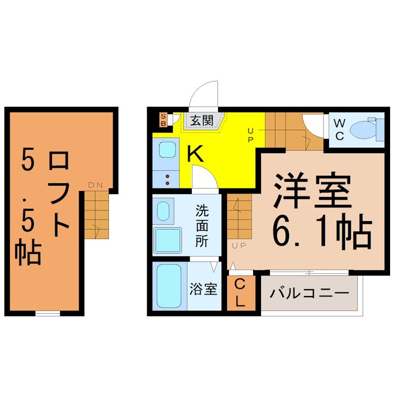 ＳＥＲＥＮＵＳ塩釜口（セレヌス塩釜口） 間取り