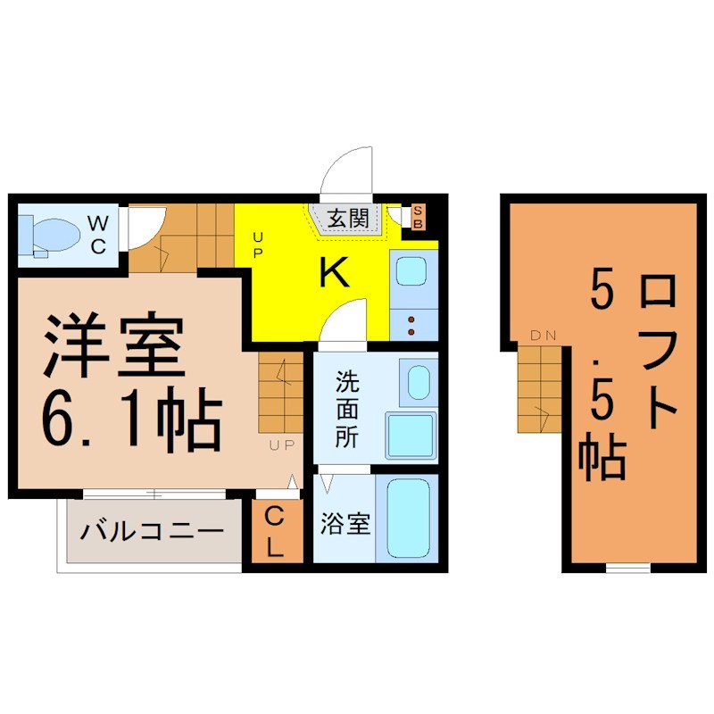 ＳＥＲＥＮＵＳ塩釜口（セレヌス塩釜口） 間取り