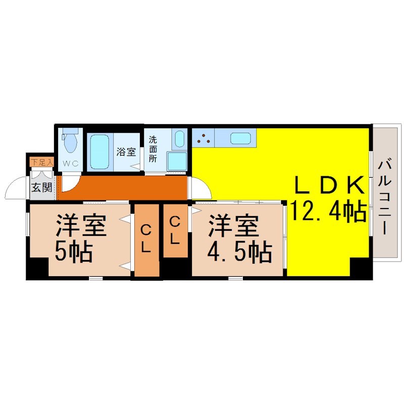 Ｐｕｒａ　Ｖｉｄａ花の木 間取り