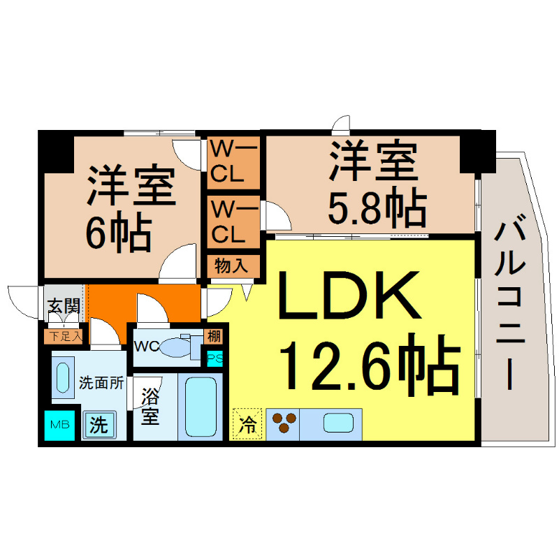 ＡＱＵＡＢＬＵＥ（アクアブルー ） 間取り