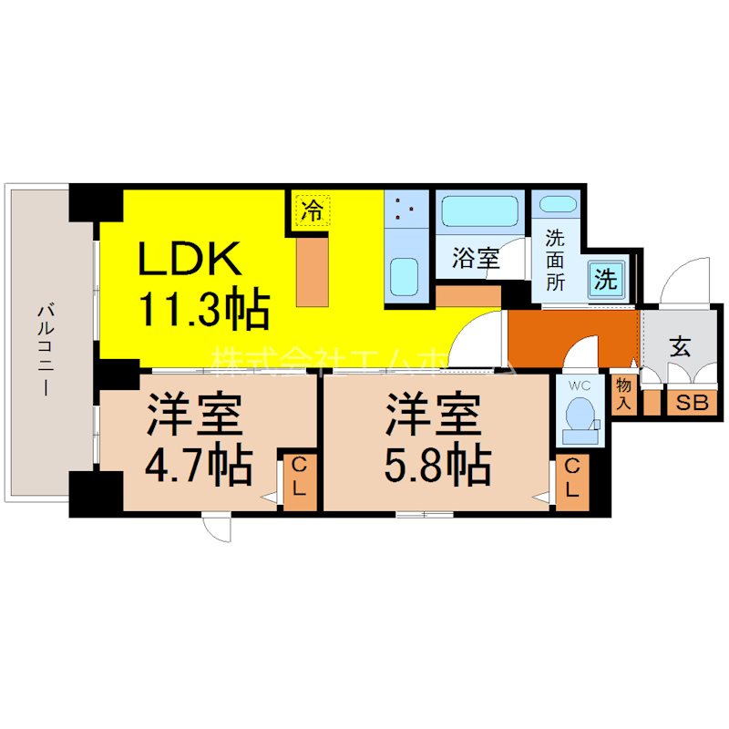 S-RESIDENCE葵Ⅱ 間取り