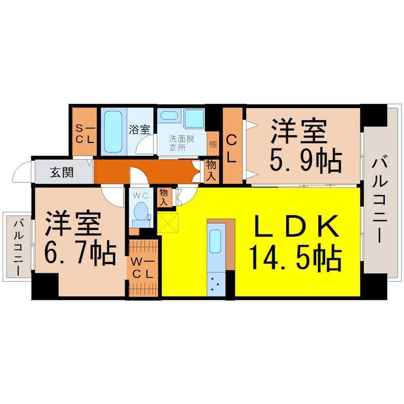 ラトゥール代官町ＥＡＳＴ 間取り