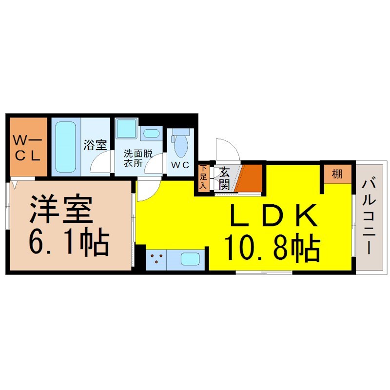 Ｄ－ｒｏｏｍ尾頭橋Ａ 間取り