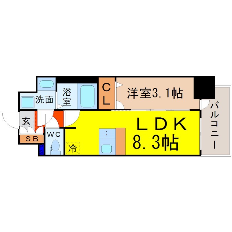 プレサンスＳＡＫＡＥフロント 間取り