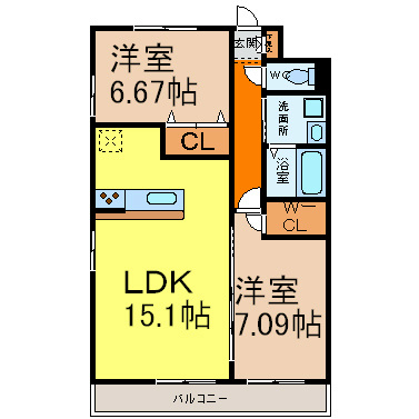 ＧＲＡＮＤＵＫＥ鶴舞（グランデューク鶴舞） 間取り