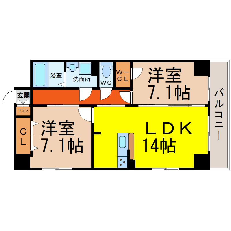 Ｓ－ＦＯＲＴ鶴舞ｍａｒｋｓ 間取り