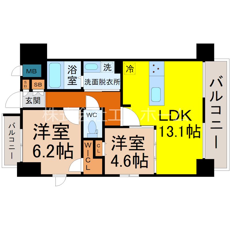 S-RESIDENCE亀島駅前blaze 間取り
