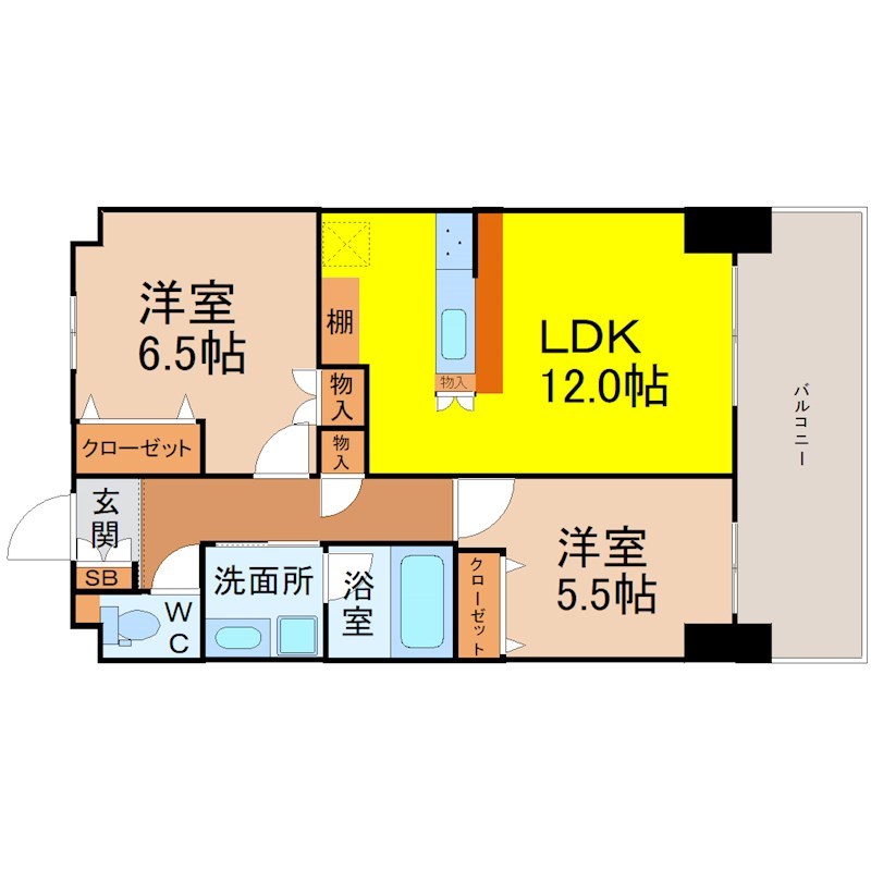 グランドゥール瑞穂通 間取り