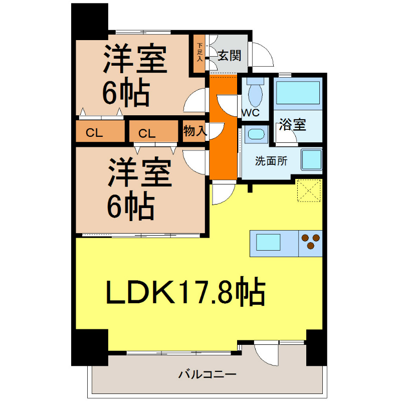 ＣＨＡＹＡＧＡＳＡＫＡＲＩＳＥ（茶屋ヶ坂ライズ） 間取り